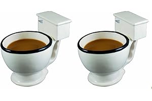 Toilet Coffee Mug, Hilarious Novelty Candy Dish - Set of 2 --12 oz Ceramic