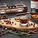 ROCKSLY Whiskey Stones Gift Set with Stand | Handcrafted Whiskey Glass Set Granit Whiskey Rocks for Perfect Drink | Whiskey Gift Set & Whiskey Kit | Best Whisky Stones Glass Set for Men dad (Mahogany)