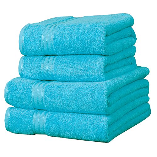 Linens Limited Supreme 100% Egyptian Cotton 4 Piece Guest Towel Set, Teal