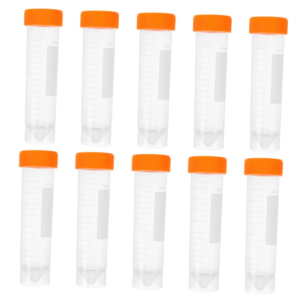 Unomor 10pcs 50ml Plastic Centrifuge Tubes Lab Test Tubes Screw Caps Centrifuge Vials Storage Tubes Leakproof Design