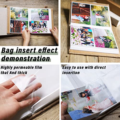 Zhi Jin Classic Line Photo Album Slip In Hold 120 Pockets 6X4 Inch Picture Anniversary Albums Birthday Memory Book Gift, Burlap #TOP4