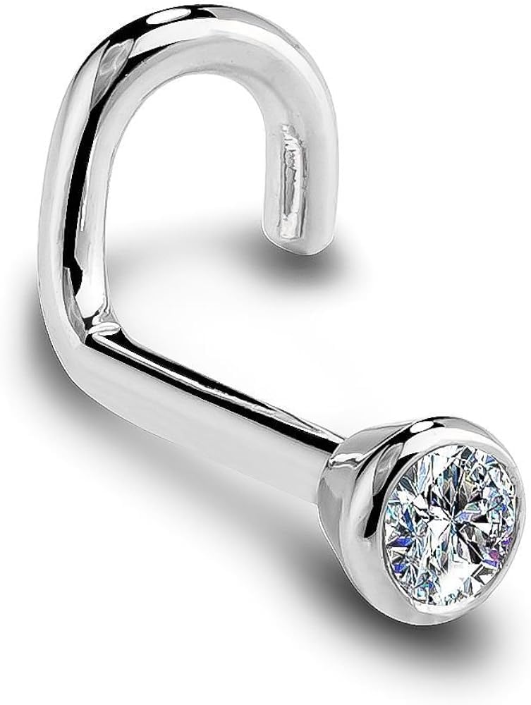 Zalkari 925 Sterling Silver L Shaped Bezel Nose Pin 2.70mm (B0CLH8Y7FZ) Amazon Price History, Amazon Price Tracker