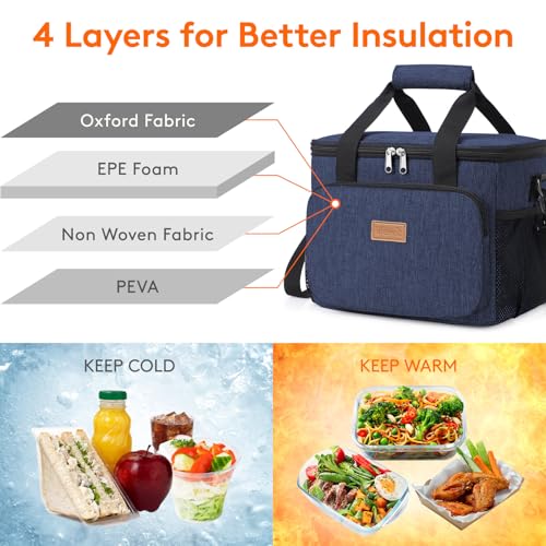 image for Lifewit Medium Lunch Bag, Insulated Lunch Box, Soft Cooler Cooling Tot