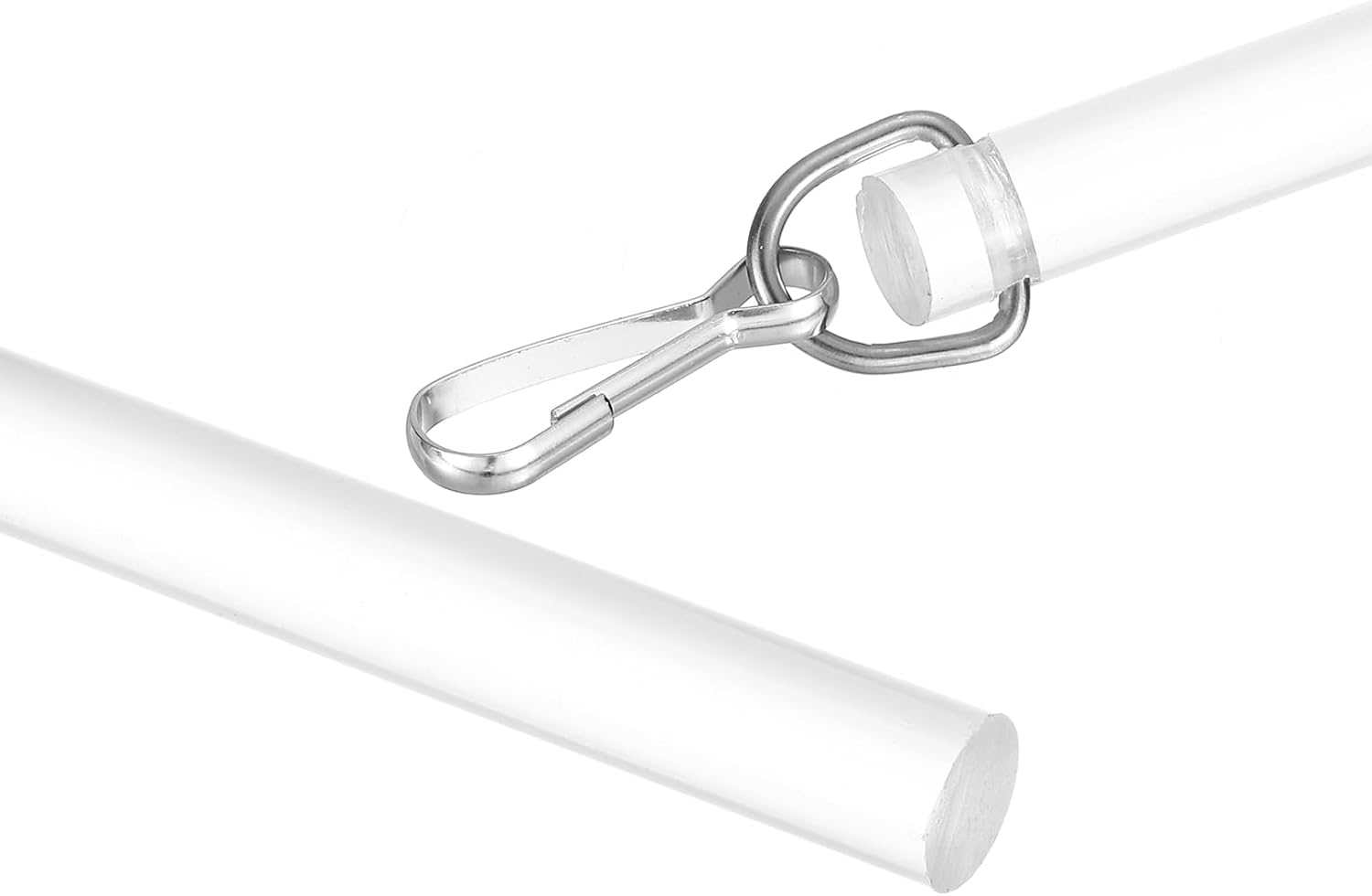 uxcell 17" Acrylic Drapery Wand, Invisible Curtain Pull Rod with Hook, Universal Tilt Wand Replacement Part for High Hanging Curtain Opening-Closing, Clear
