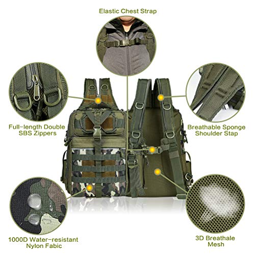 Blisswill Fishing Backpack With Rod Holder Fishing Tackle Bag Fishing Gear Bag #TOP4