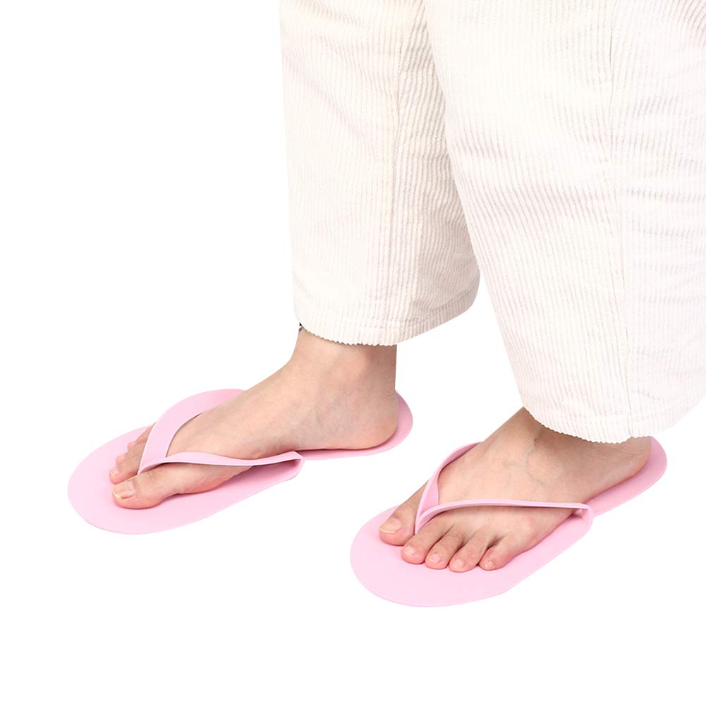 12 paia di infradito usa e getta, infradito spa, pantofole monouso per pedicure infradito nail art pantofole portatili spessore 3 mm per hotel centro spa viaggio al coperto 42(Rosa)