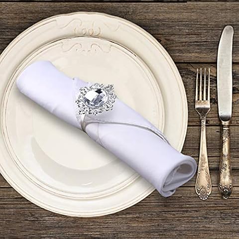 BESPORTBLE 12pcs Elegant Crystal Napkin Rings Cover