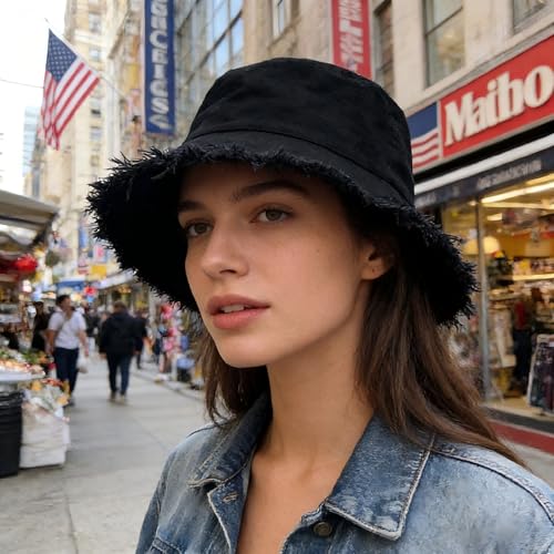 Sombrero de algodón para mujer con ala ancha miniatura 7