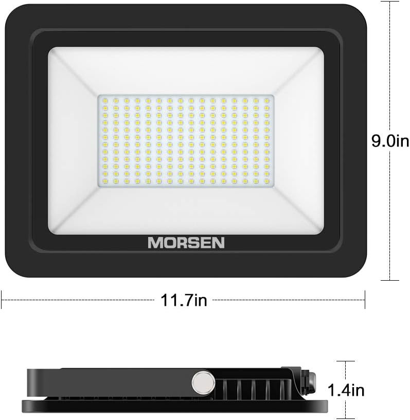 Hоttеѕt Sаlе MORSEN 200W LED Flood Light, 20000lm Super Bright Security Lights, UL Certificated Plug, IP66 Waterproof Outdoor Flood Light, 5000K Daylight White Floodlight for Yard, Garden, Garages