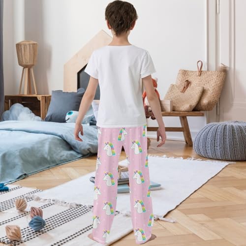 Boy's Pants Rainbow Unicorn Jogger Pants Elastic Waist Long Bottoms Trousers with Pockets 6-14 Years3
