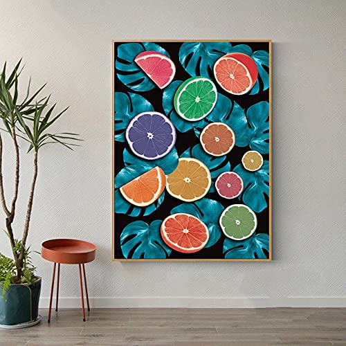 Diamond Painting grand format cuisine salon, kit mosaïque fruits 80x220cm