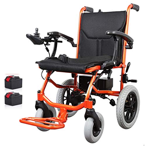 折りたたみ式車椅子、電動パワーチェアブラシレスモーター軽量、障害者や高齢者のために飛行機に持ち込めるアルミ合金製取り外し可能