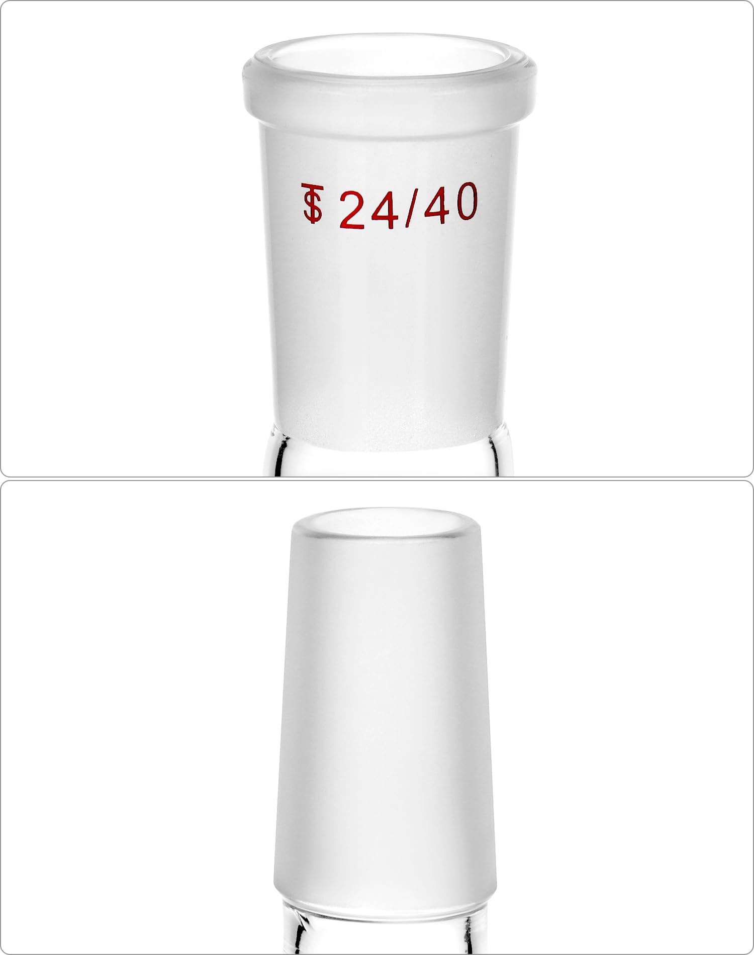 QWORK Condensateur à reflux de verre 24/40 – Grande capacité de refroidissement, verre borosilicate, verrerie de laboratoire de chimie organique, 175 mm de longueur de la bobine de 390 mm de hauteur
