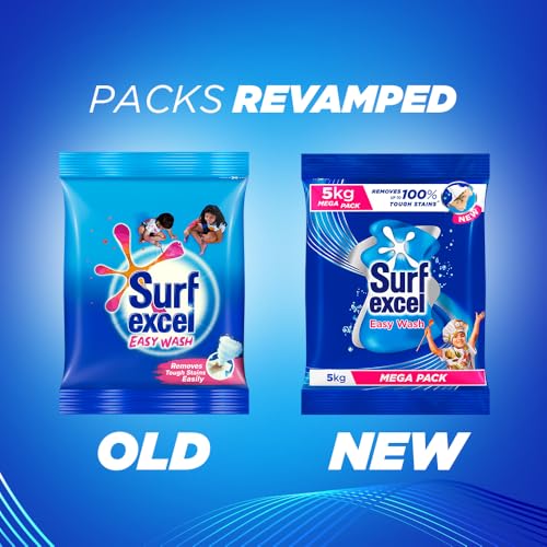 Image of Surf Excel Easy Wash Detergent Powder 5 kg | Superfine Washing Powder | Dissolves Easily & Removes Tough Stains | Suitable for all Washing Machines (Pack of 2)