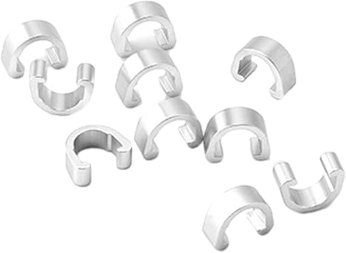 10pcs Aluminum Alloy Bike Cable C Clip Brake Cable Housing Clip Fixed Clamp Brake Derailleur Shift Cable Clip Bicycle Hose Clamp Cable Management Clip Cycling Gear
