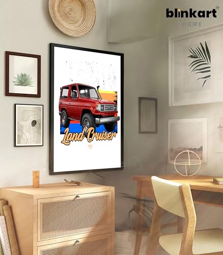 Image of BLINKART Toyota Land Cruiser (FJ40) Framed Posters Gift Items Boys Room Wall Decoration Bedroom Office Studio Synthetic Wood Frame & Acrylic Glass Ready to Hang - 18x12 Inch, (A4 Size) - CAR-292