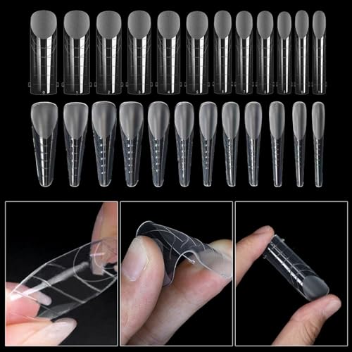 Molde para uñas UV Gel, cubre toda la uña, transparente miniatura 6