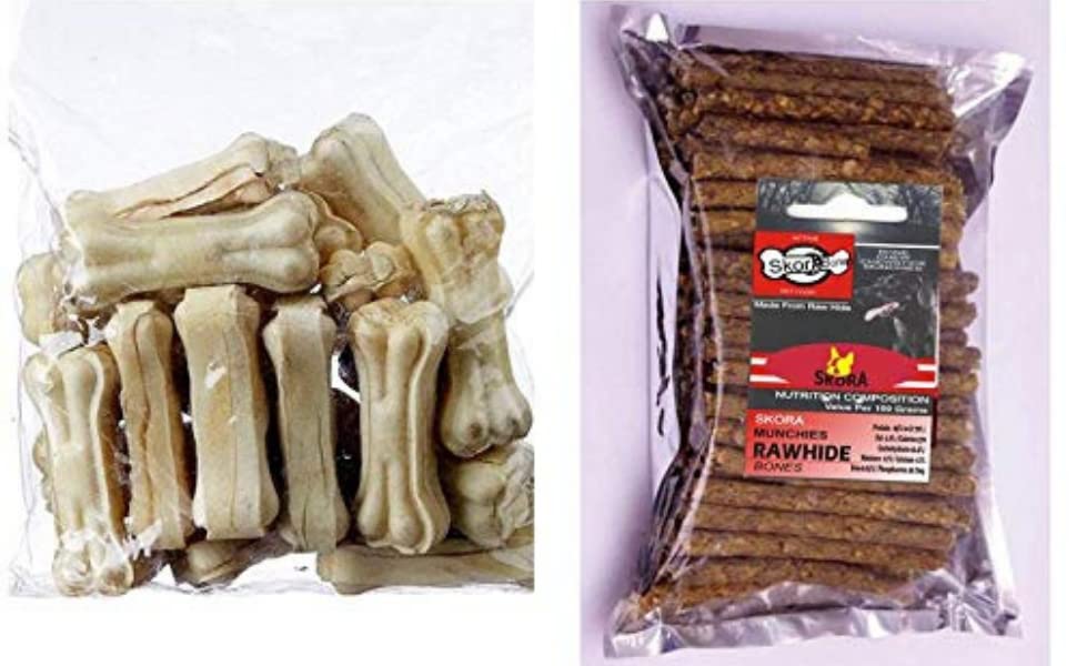 Skora Bone and Munchy Chew Sticks Combo (3-inch Bones, 1 kg and Chicken Munchy Chew Sticks, 1 kg) (B07G48M3WB) Amazon Price History, Amazon Price Tracker