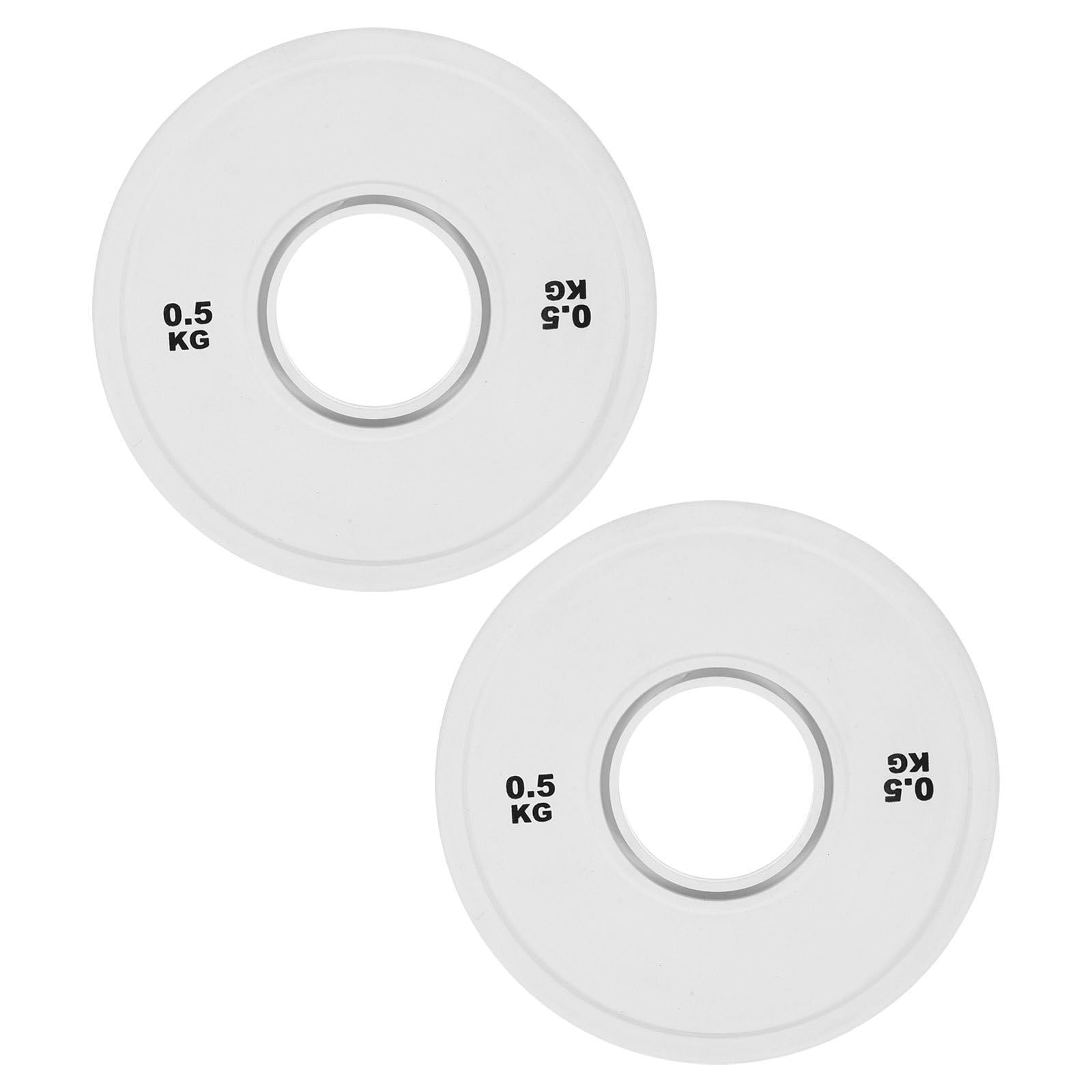 HEALLILY 2 Piezas Discos de Pesas de Entrenamiento Juego de Discos para Barra de Goma y Acero 1 Lb Blanco Orificio Central Estándar 2' para Gimnasio en Casa