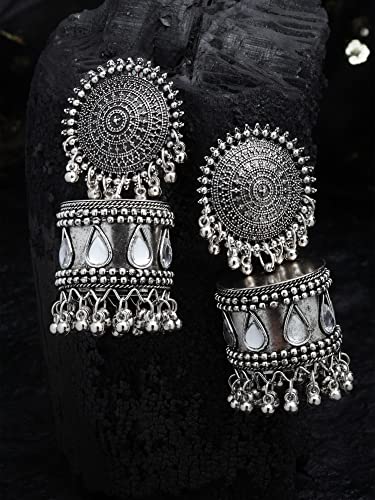 Stylish Oxidised Jhumka Earrings for Women