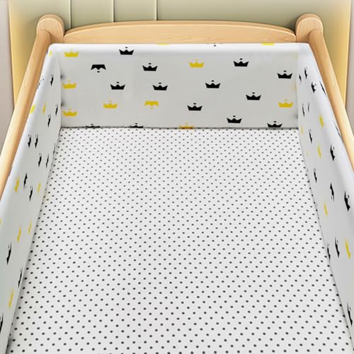 RZYW AnticolisióN Chichonera Cuna Adecuado Cojín Protección Serpiente Nido Cojines Cama Decorativos Alfombra Protección Integral Chichoneras,W21,150 * 30CM