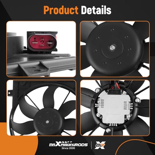 Image of maXpeedingrods Engine Radiator Cooling Fan Assembly for Audi A3 Quattro TT Quattro for VW Beetle CC Eos Golf Jetta Passat 2005-2017 Replacement 1K0959455EA 1K0959455ES