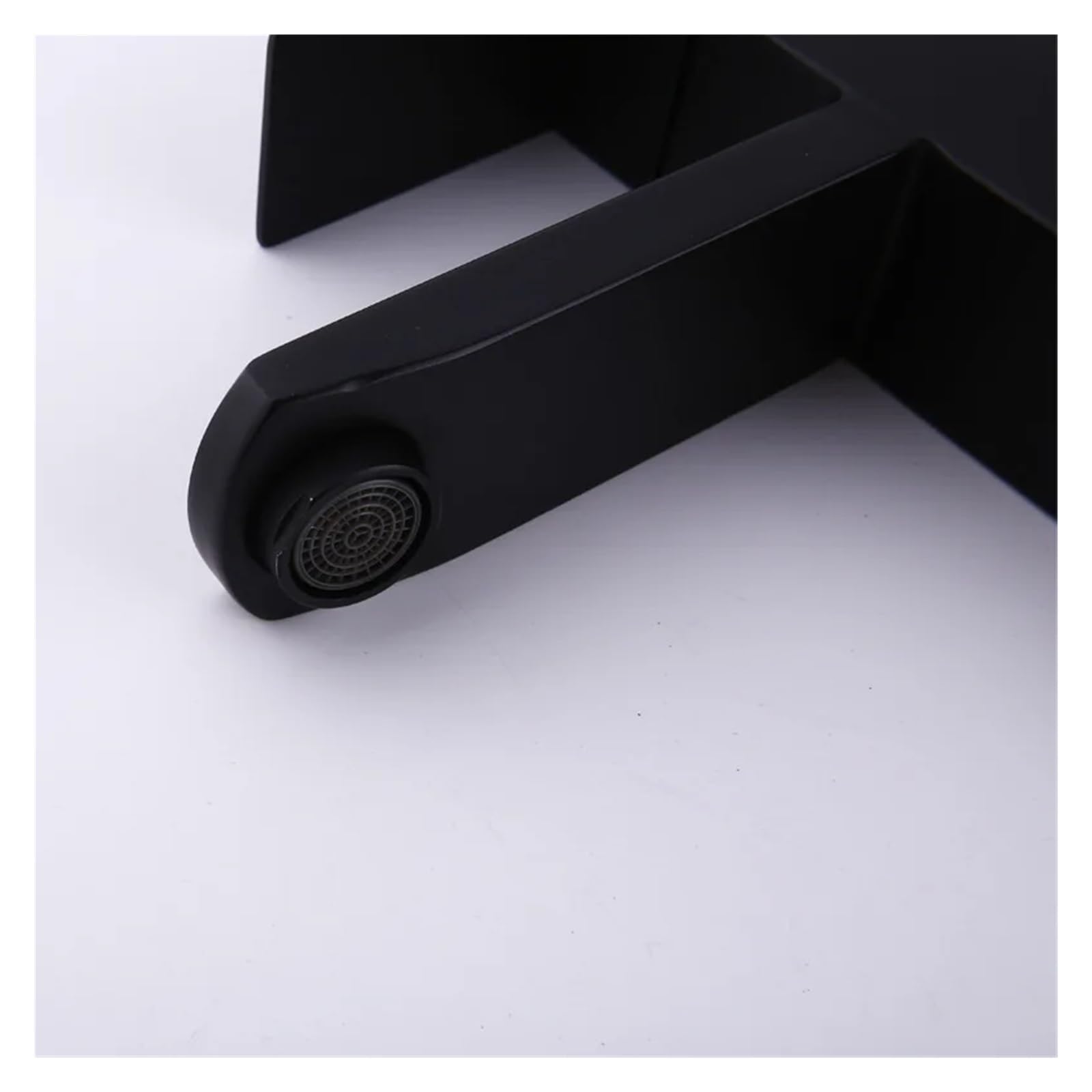 Grifo de lavabo negro mate de acero inoxidable 304, grifos mezcladores de agua fría y caliente montados en cubierta, Palanca única, 1 ud.