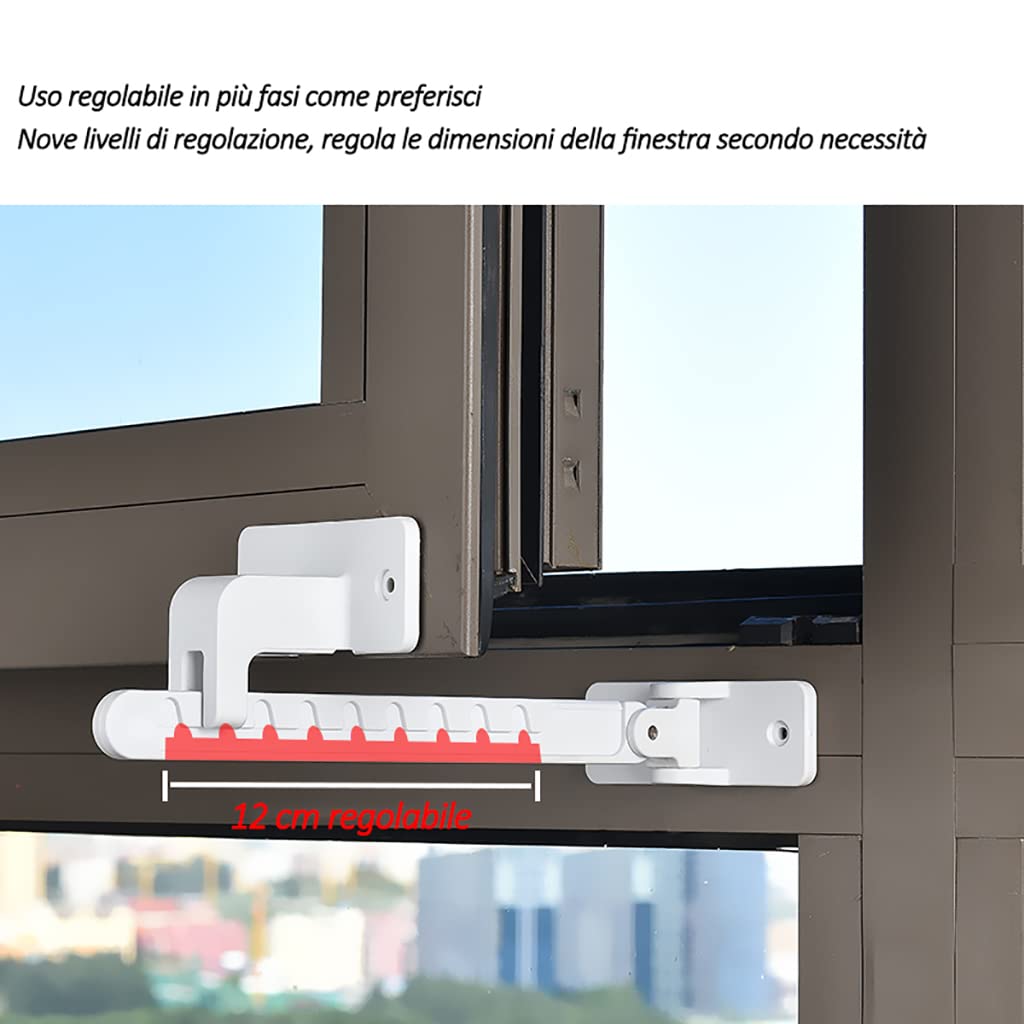 Adhesivo for cerraduras de seguridad for ventanas, protectores de puertas y ventanas, cerraduras de seguridad for niños, pestillo de ventana for ajustar la apertura de la ventana, tope de ventana, lim