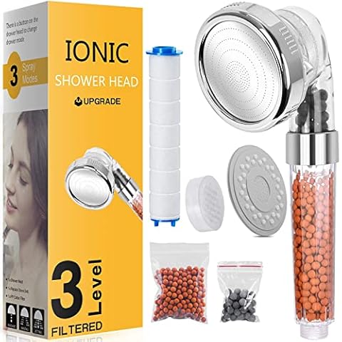 Shower Head, Magichome Ionic Shower Head 3-Layer Filtration High Pressure Water Saving Handheld Showerheads with Extra Replaceable Accessories Cover