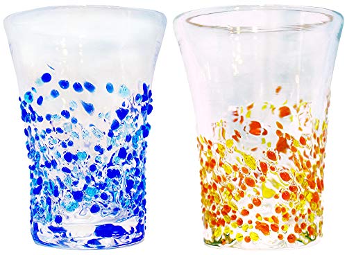 Tida Kobo Vasos para Cerveza, 2 Piezas, Azul y Amarillo