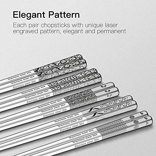 DYBOHF 5 Paia Bacchette Acciaio Inossidabile, Alta...