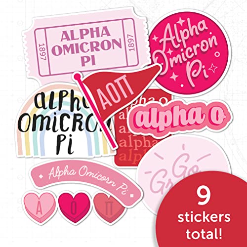 Calcomanía Alpha Omicron Pi antiarañazos para evitar confusión de botellas y portátiles 6