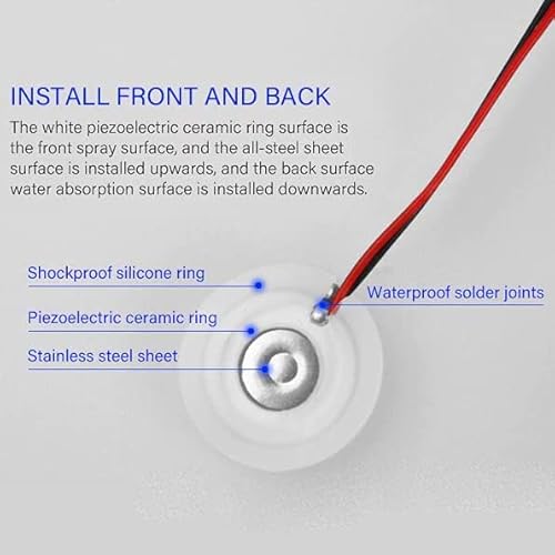 Tingbowie 2 Stück Zerstäubungsscheibe Ultraschall Zerstäubungsmodul Ultraschall Nebelmaschine DIY Luftbefeuchter mit PCB 5 V Weiß-4