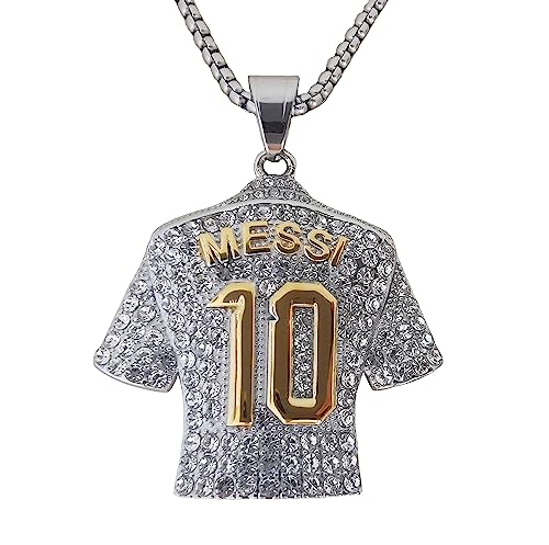 Toogod Colar de futebol americano número 10 da Argentina, banhado...