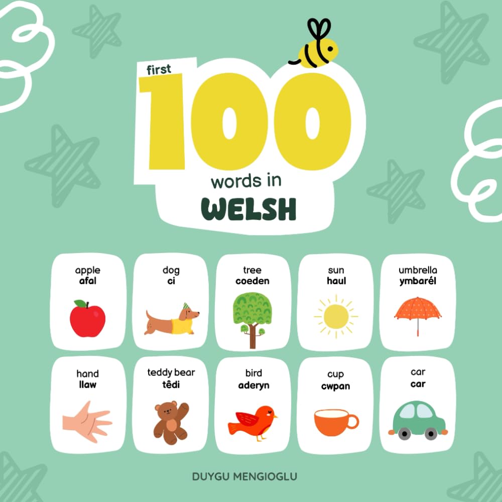 First 100 Words in Welsh, Welsh Language Learning for Kids: Bilingual Welsh Baby Book, Welsh First Dictionary, Welsh Flashcards (Learn Welsh)