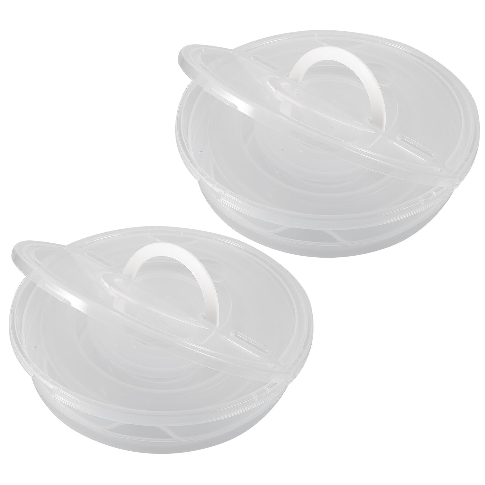 Toyvian Vorratsdosen Kühlschrankgeeignet aus Kunststoff mit Deckel und Griffen 2 Stück und Stapelbar zur Aufbewahrung und Transport von Pizza und Gebäck Beim Picknick