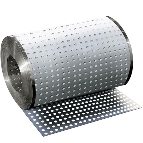 Chapa Perforada, Chapa de Acero Inoxidable Perforada 304, Láminas de Metal Perforadas con Abertura 8mm Evita Resbalones para Barandillas Jardineras(15 x 200 cm)