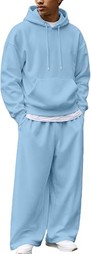 Mens Sweatsuits 2 Piece Set Men Sweatsuits Sets Solid Color 