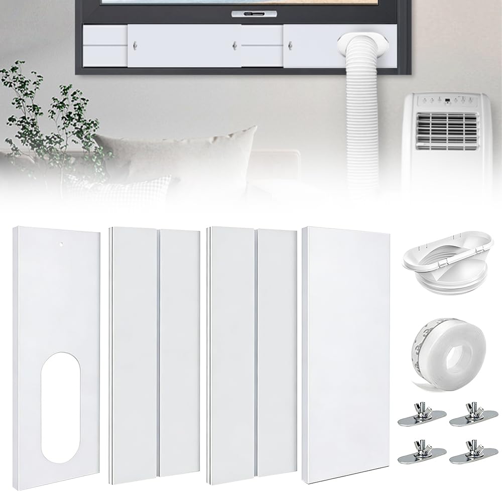 Kit di Sfiato per Finestra del Condizionatore, 4 Pezzi Guarnizione Finestra Condizionatore Kit, Kit Di Sfiato Portatile, Condizionatore d'Aria Portatile Windows Vent Kit, 13/15 cm