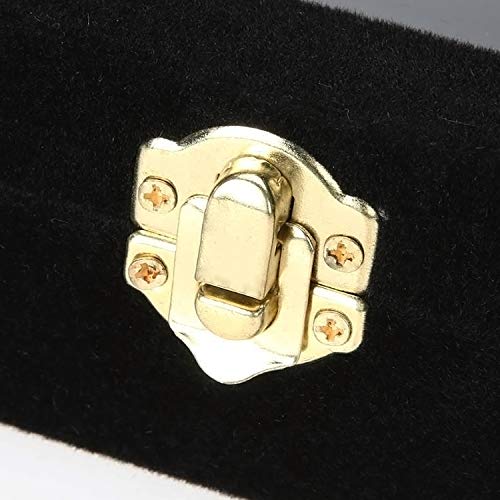 Bettli Ring Storage Case Earring Velvet Display Case Box Earring Ring Organizer Velvet Jewelry Tray Cufflink Storage Showcase With Clear Glass Lid Black #TOP1