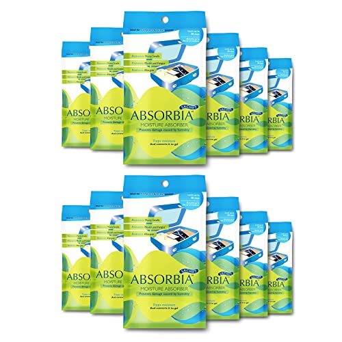 Image of Absorbia Moisture Absorber Sachet | Pack of 12 (200ml) | Moisture Absorber for Wardrobe | Dehumidifier for Room Moisture | Air Freshener for Room, Toilet | Car & Luggage Size Sahet Moisture Absorbers