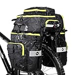 BAIGIO 3-in-1 Multifunctional Bike Panniers Large 75L Bicycle Rear Rack Bags for Back Seat Cycling Carrier Backpack with Shoulder Straps & Waterproof Rain Cover, Touring Travel Storage