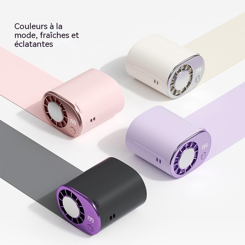 Ventilatore portatile USB a morsetto, multifunzione per ombrello, dimensioni ufficio esterno, schermo digitale batteria indicatore, silenziatore leggero ricaricabile, 3 velocità regolabile