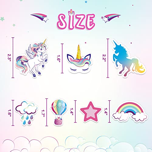 Unicorn Cupcake Topper - 35Pcs Rainbow Unicorn Party Decorations Cake Topper For Girls Baby Shower Birthday Party Supplies Cake Decor Cupcake Topper Picks #TOP3