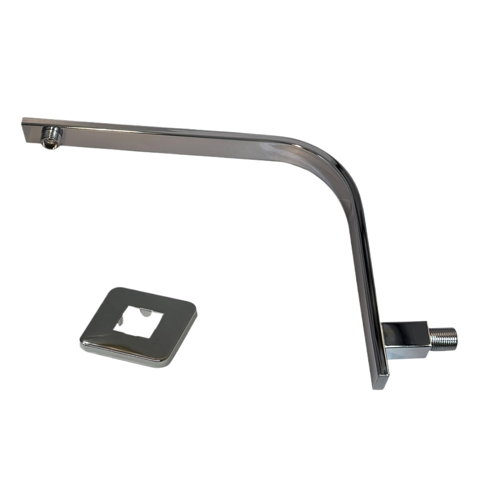 Ducha de lluvia cuadrada cromada, cabezal ducha montado en la pared, brazo Para Uso en el Baño(Chrome)