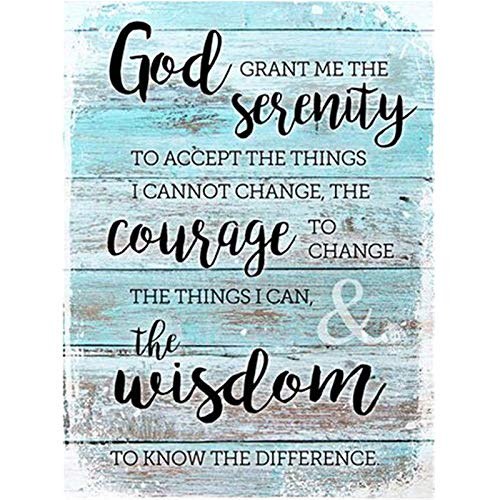 Grneric 5D Diamond Painting by Number Kit, Grant Me Serenity Courage Wisdom Full Drill Embroidery Cross Stitch Picture Supplies Arts Craft Wall Sticker Decor 11.8x15.7 inch