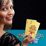 EAY Cartes à jouer Waterproof de luxe 24K Gold Diamond Foil Poker Carta Cartes de jeu d'or, Deck de cartes en plastique Cartes de jouer imperméables