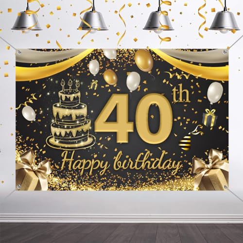 Bannière 40e anniversaire homme pour décoration de salle de fête chic