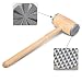 Mazo ablandador de carne, martillo de madera para carne con cabezas de...