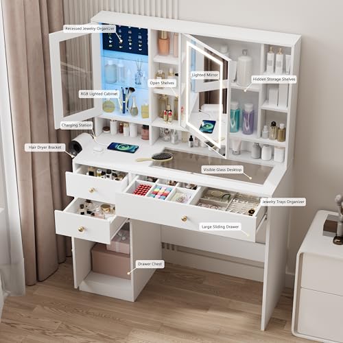 Luxury Makeup Vanity Desk with Lights